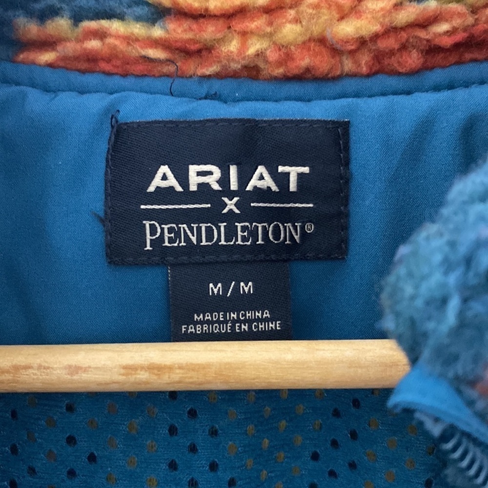 ARIAT -X- Pendleton Collection Pendleton Fleece Jacket zip-up Pockets Size M - Picture 13 of 16